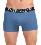 Freecultr Men’s Organic Cotton Underwear, Ultrasoft Waistband, Premium Snug-Fit Trunk – Pack of 1 (Large – Shadow Blue)