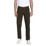 Dennis Lingo Slim Fit Dark Olive Solid Chino for Men