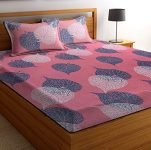 Bsb Home Premium Microfiber All Round Elastic Fitted Bedsheets For Double Bed With 2 King Size Pillow Covers 160 Tc Supersoft |Wrinkel Free Bed Cover Size – 72X78+8 Inches | Light Pink And Grey