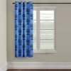 Cortina 1 Piece Floral Design Panel Eyelet Polyester Window Curtain – 5-Feet, Blue