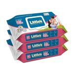 Little’s Soft Cleansing Baby Wipes Lid, 80 Wipes (Pack of 3)