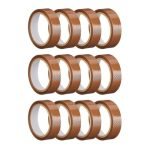 Trendikraft 12Mm X 65 Meter Pack Of 12 Brown Bopp Packing Cello Tape Self Adhesive Heavy Duty Tape Roll Ideal For Packaging Box 1/2 Inch 65Mtr