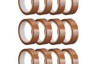 Trendikraft 12Mm X 65 Meter Pack Of 12 Brown Bopp Packing Cello Tape Self Adhesive Heavy Duty Tape Roll Ideal For Packaging Box 1/2 Inch 65Mtr