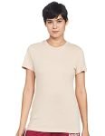 Reebok Women’S Solid Regular Fit T-Shirt (Gl2965_Buff M)