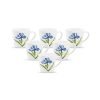 La Opala Diva, Opal Glass Cup Set Gloria 6 Pcs, Royal Iris, White