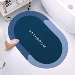 Cortina Premium Silicon Door Mat, Bathroom Carpet, Cushion Mat Super Absorbent Soft Carpet, Quick Dry Dirt Barrier For Home, Office, (60X40), Blue