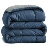 BSB HOME Microfiber Reversible AC Comforter/Blanket for Double Bed | Ultra Soft & Dual Colour All Weather Duvet |Grey & Blue, 200 GSM, 90 x 100 inches