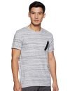 Van Heusen Men Athleisure Crew Neck T-Shirt – 100% Combed Cotton – Short Sleeve, Zipper Accent_60028_Grey_XL