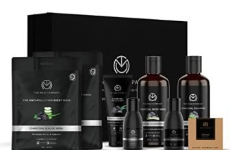 The Man Company Ultimate Charcoal Detan Kit With Elegant Gift Box | Charcoal Body Wash, Shampoo, Face Scrub, Face Wash, Soap, Sheet Mask*2, Cleansing Gel, | Gift Set For Him