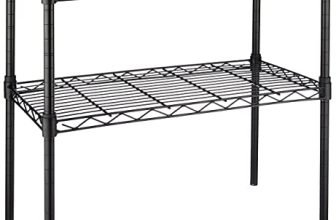 Amazonbasics Height Adjustable Heavy-Duty Rack, 2 Shelves (Black)