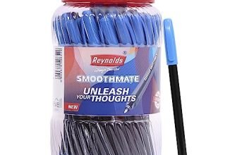 Reynolds Smoothmate 40 Ct Jar – Blue | Ball Point Pen Set With Comfortable Grip | Pens For Writing | School And Office Stationery | Pens For Students | 0.7 Mm Tip Size