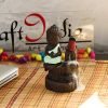 eCraftIndia Meditating Monk Buddha Smoke Backflow Cone Incense Holder Decorative Showpiece with 10 Free Smoke Backflow Scented Cone Incenses