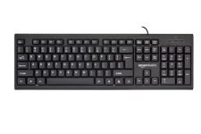 Amazon Basics Wired Multimedia Keyboard with 107 Keys, USB 2.0 Interface, for Gaming Pc, Computer, Laptop, Mac