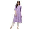 Stylum Women’s Block Printed Rayon A-Line Kurta (NOMIPURPLE38_Purple, M)