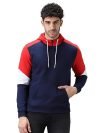 Urbano Fashion Men’s Blue, Red Cotton Color Block Hooded Neck Sweatshirt (swtsolhd-17a-navred-l)