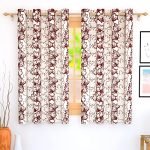 Story@Home Blackout Kitchen Plain Comapss Curtain Thermal Insulated Floral Pattern 1 Piece Window Curtains 5 Feet for Bedroom (Wine Red Color)