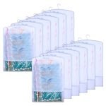 Kuber Industries Hanging Saree Cover | Non-Woven Brush Painting Pattern Saree Cover | Saree Covers for Home | Saree Cover with Small Transparent View | Pack of 12 | Gray