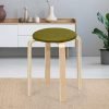 EVOK Oyster Bentwood Round Stool (Green), 11 Centimeters, Cream