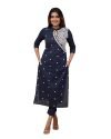 FABNEX kurta set for women | women embroidered kurta set | Women Kurta Sets Kurtis | Women Kurta Pant Set (K-34-38) (S, Blue)
