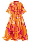 Leriya Fashion Dress for Women | One Piece Dress for Women | Beach Dress for Women (Medium, Orange)