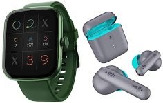 boAt Wave Style with 1.69″ Square HD Display, HR & SpO2 Monitoring, 7 Days Battery Life & Airdopes 141 Bluetooth Truly Wireless in Ear Headphones with 42H Playtime, Beast Mode