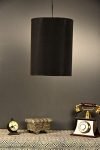 Tu Casa Hg-31 Blk Cylendrical Fabric Pendent Light Poly Cotton Holder Type E-27 Size 12X9X32-(Bulb Not Included)(Corded Electric)
