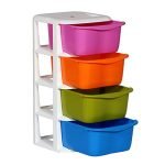 Cello Plastic Cuboid Storage Unit With 4 Drawers (White), 36.5 X 37.5 X 76.5 Centimeters