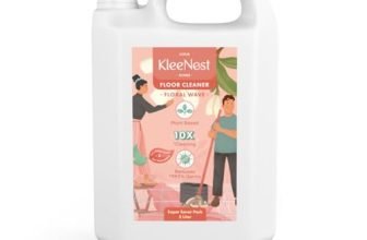 Kleenest Floral Wave Floor Cleaner 5 Litre | 10X Clean, Removes 99.9% Germs | Plant Based, Non-Toxic, Kids & Pet-Friendly | Fragrant Cleaner For All Floors