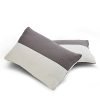 Wakefit Height Adjustable Hollow Fibre Sleeping Pillow with Zip | Set of 2 (White and Grey, 27 x 16 Inches) 3 Months Warranty