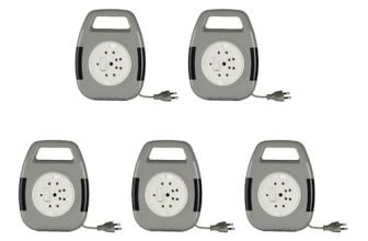 Anchor By Panasonic 6A 2 Pin Flex Box With Indicator & Handle | 8 Mtr Extension Flex Box For Home, Office (Grey, 5208, Pack Of 5)