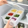 hago Fridge Storage Boxes Freezer Storage Containers, Container for Kitchen Storage Set, Storage in Kitchen, Vegetable Storage, Draining Crisper Refrigerator Food Box (1)