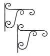 Vime Metal Pot & Planter Hanger Wall Hooks (Black, Pack Of 2)