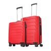Aristocrat Chroma Set Of 2 Hard Luggage (55Cm And 65Cm) | Cabin And Medium Check-In Luggage | Robust Construction With Strong Wheels, Rust-Free Trolley, Secured Zip And Secured Combination Lock | Red