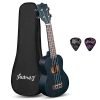 Juarez 53.34 cm (21″) Soprano Ukulele Kit, AQUILA Strings, Sapele Body, Rosewood Fingerboard, Matte Finish, with Bag and Picks, Blue (JRZ21UK/BL)