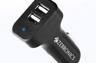 Zebronics Cc242A3 Car Charger With 10.5 Watts, Dual Usb Ports, Compact Design, Built In Protections, Led Indicator, Included Usb – Type-C Cable