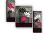 SAF Set of 3 Flower Pot UV textured Paintings for living room with frame Painting 12 Inch X 18 Inch SAF-JMS71