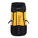Gear Alphamount 45L Large Water Resistant Trekking Rucksack/Hiking Bag/Travel Backpack For Men/Women (Black Yellow)