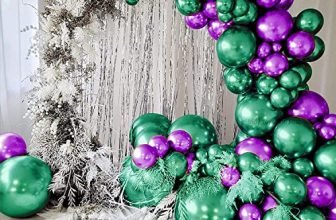 Just Party 25Pcs Purple & 25Pcs Green Metallic Chrome Balloons With Shiny Surface For Birthdays/Anniversary/Engagement/Baby Shower/Bachelorette Party Decorations (Pack Of 50)