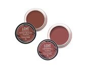 Love Earth Lip Tint & Cheek Tint Multipot Combo (Mauvish Pink & Caramel Brown) with Richness of Jojoba Oil and Vitamin E for Lips, Eyelids and Cheeks