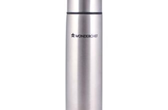 Wonderchef Hot-Bot, 500Ml, Double Wall Stainless Steel Vacuum Insulated Hot And Cold Flask With Travel Pouch, Copper Plated Inner Wall, Spill & Leak Proof, 2 Years Warranty