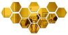 Wall1ders 13 Hexagon Golden, Hexagon Mirror Wall Stickers, Mirror Stickers for Wall, Acrylic Mirror Wall Decor Sticker, Wall Mirror Stickers, Hexagonal Mirror Wall Sticker.