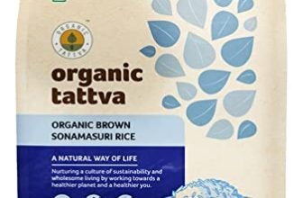 Organic Tattva, Organic Sonamasuri Brown Gluten Free And Unpolished Rice, 5 Kg