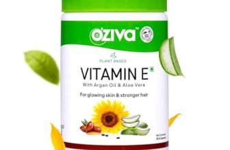Oziva Plant Based Natural Vitamin E Capsules For Face & Hair With Sunflower Oil, Aloe Vera Oil & Argan Oil, Vegan & Natural Vitamin E For Glowing Skin & Stronger Hair (Vitamin E, Pack Of 1, 30 Capsules)