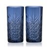 Pasabahce Timeless Glass From House Of Pasabahce The Original Pasabahce From Turkey, Blue Transparent Timeless Glasses, 450 Ml In Set Of 2 Pcs, Perfect Fit For Water/Juice.