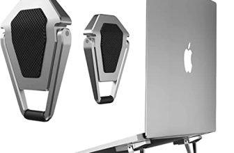 Techmount Laptop Stand Adjustable Aluminum Laptop Computer Stand Tablet Stand Ergonomic Foldable Portable Desktop Holder Compatible With Macbook Air Pro Dell Xps Hp Lenovo 11-17 Inch (Pack Of 2)