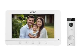 Godrej Security Solutions Solus 7” Video Door Phone| Attractive 7″ Tft Screen Display |120° Wide Angle View |Coloured Night View|Rain Cover&Bracket Included|Em Lock Support For Door Locking/Unlocking