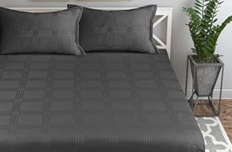 Bsb Home Premium Cotton Elastic Fitted Bedsheets With 2 King Size Pillow Covers | Double Bed With All Around Elastic 180 Tc Supersoft | Size – King Size 72X78+10 Inches | Grey