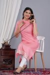 Luxeloom Women Solid Ethnic Dress Kurta(Pink)