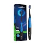 Ant Esports Alpha Lite Sonic Electric Toothbrush With 2 Brush Heads, Sonic Toothbrushes 28,000 Vpm, Ipx7, Ergonomic Designs, Aaa Powered 120 Days Battery Life, Ultra Soft Dupont & Vibrating Bristles, Smart Travel Power Toothbrush For Adult Men & Women – Black Blue