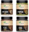 Prakriti Naturals Raw Seeds -1kg (Pumpkin, sunflower, chia, flax Seeds – 250gm Jar (pack of 4) Assorted Seeds & Nuts(4 x 0.25 kg)